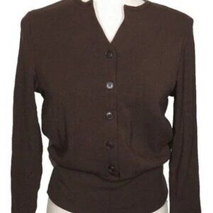 NWT OGL Eco Mousse ProWarm Cotton Blend Button Detail Long Sleeve Top Brown Sz L